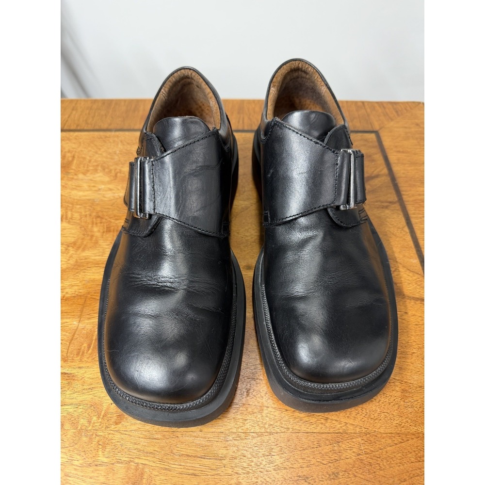 Vtg GBX Men's 8 Street Black Chunky Buckle Leather Casual Boot Shoe Punk Heavy